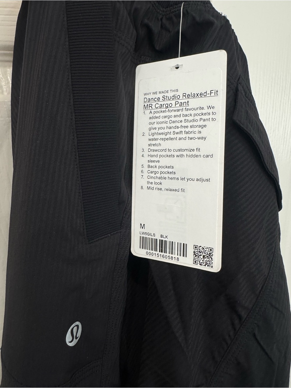 NWT Lululemon Dance Studio Relaxed-Fit Mid-Rise Cargo Pant Black - Picture 9 of 9